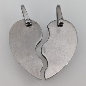 Half Hearts Stainless Steel Charms